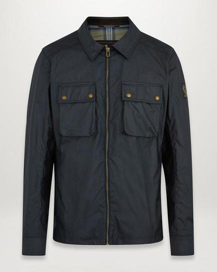 Veste Cirée Belstaff Homme Dunstall Bleu Foncé Marine Coton Soldes IX0597821